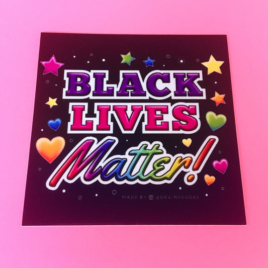 Black Lives Matter Square Rainbow Sticker
