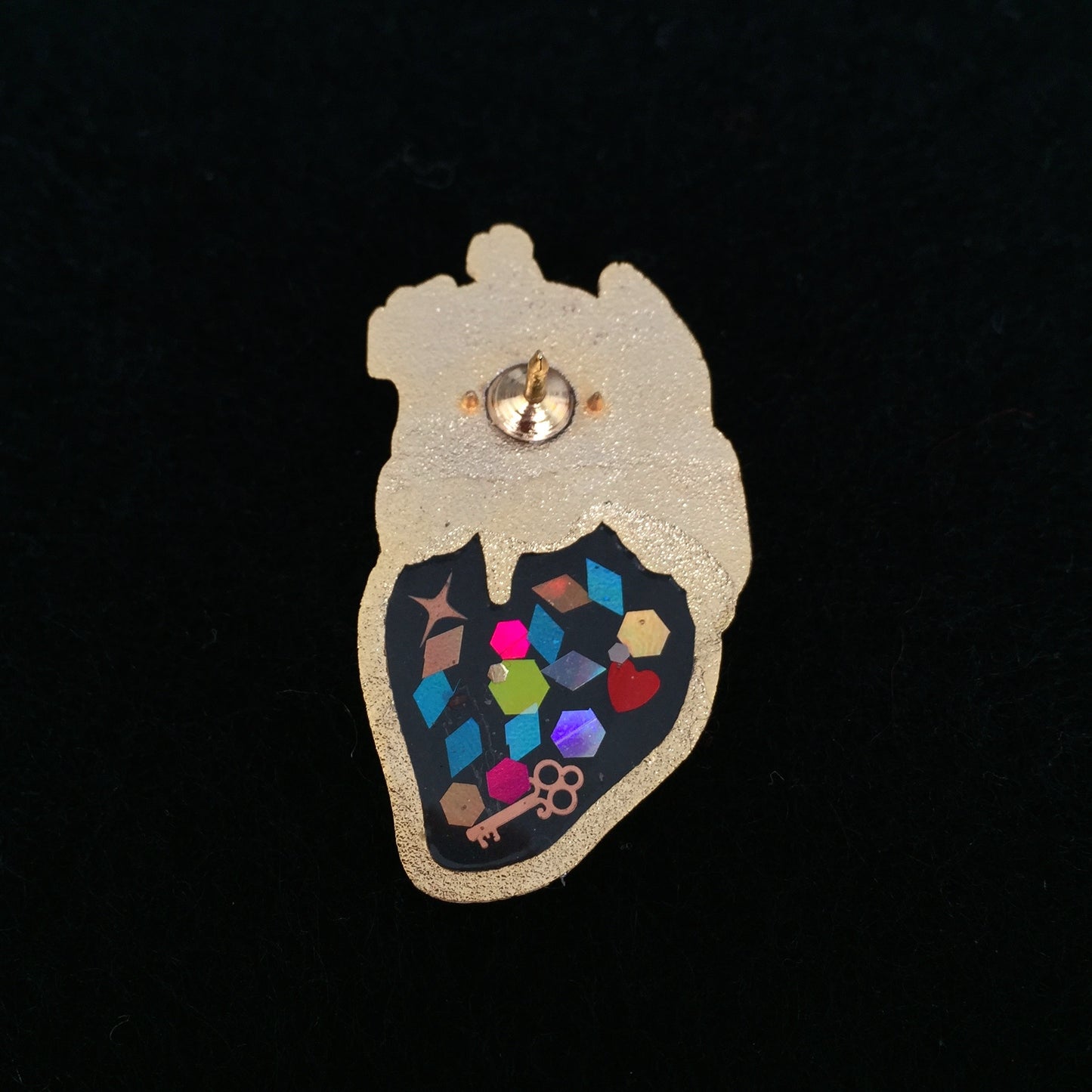 Transparent Heart Pin - Love Is The Key