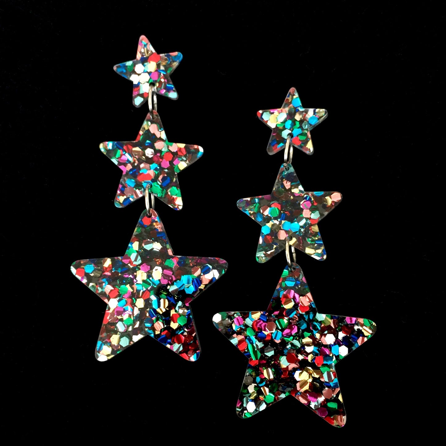 Sparkly Star Trio Earrings