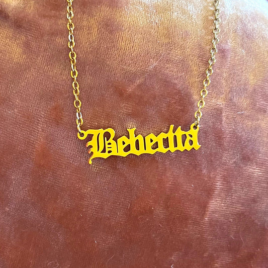 Bebecita Gold Plated Nameplate Necklace