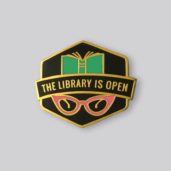 Library Is Open Pin