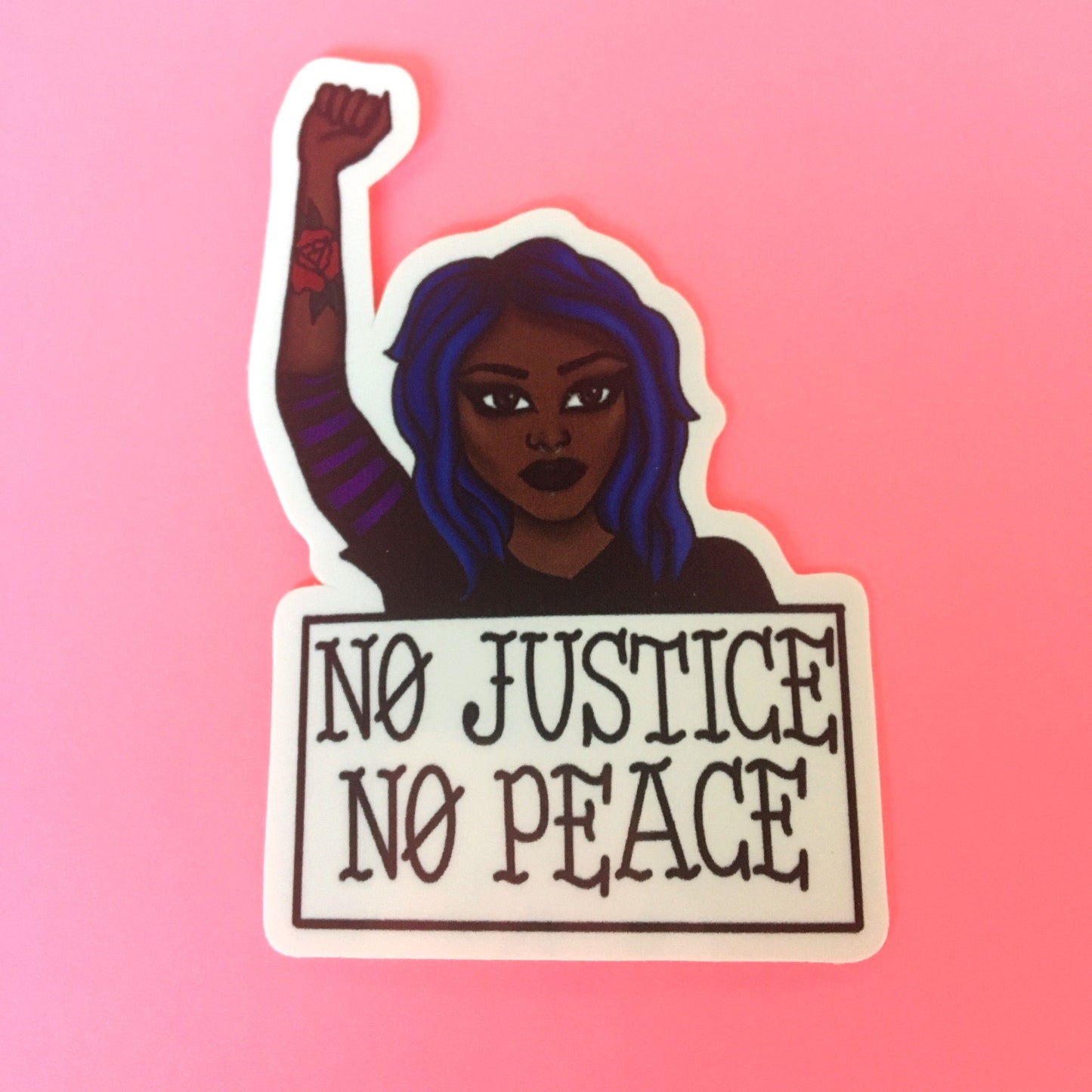 No Justice No Peace Woman Sticker