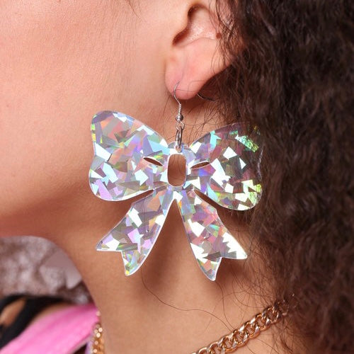 Holographic Bow Earrings