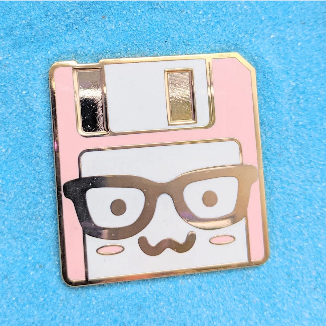 Pink Floppy Disk Pin