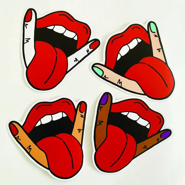 V-Tongue Sticker